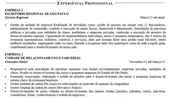 experiência profissional